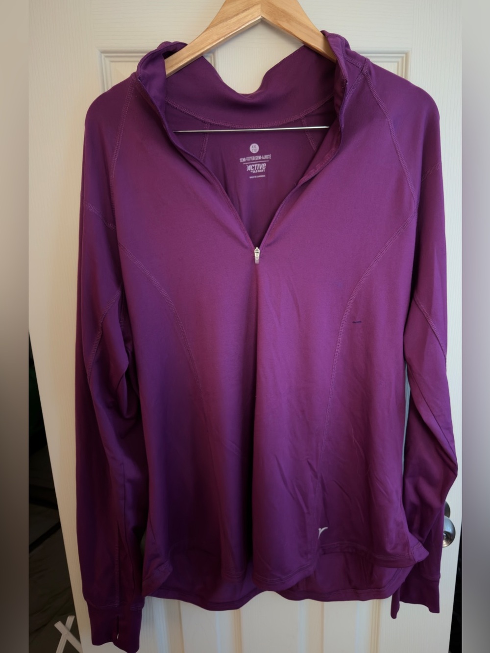Women's Purple Long-Sleeve Quarter-Zip Performance Top